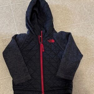 The North Face Black and Red Hooded Jacket